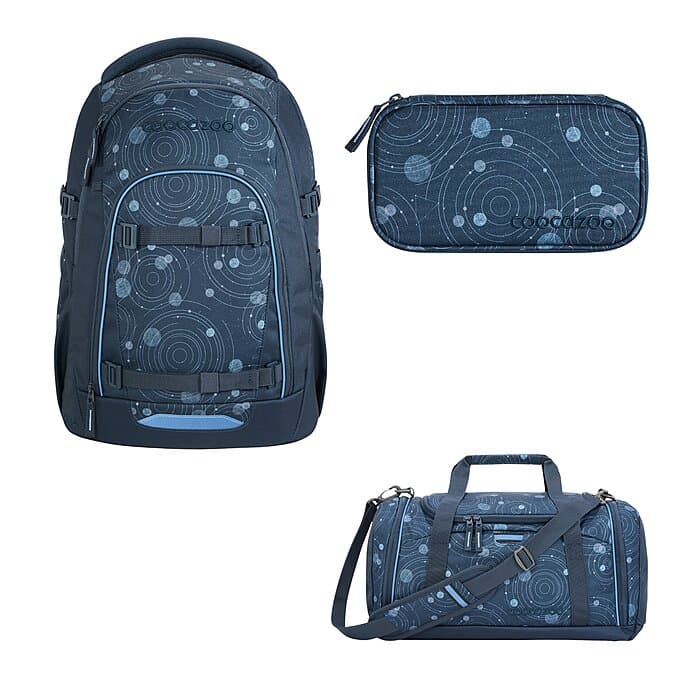 Coocazoo Mate Blue Orbit Schulrucksack Set 3tlg