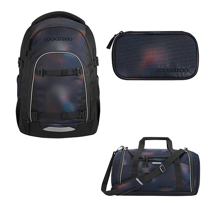 Coocazoo Mate Rainbow Illusion Schulrucksack Set 3tlg