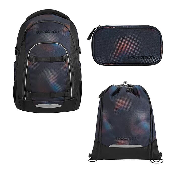 Coocazoo Mate Rainbow Illusion Schulrucksack Set 3tlg