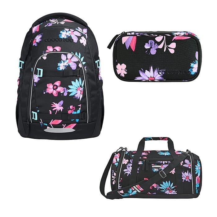 Coocazoo Mate Floral Artnight Schulrucksack Set 3tlg