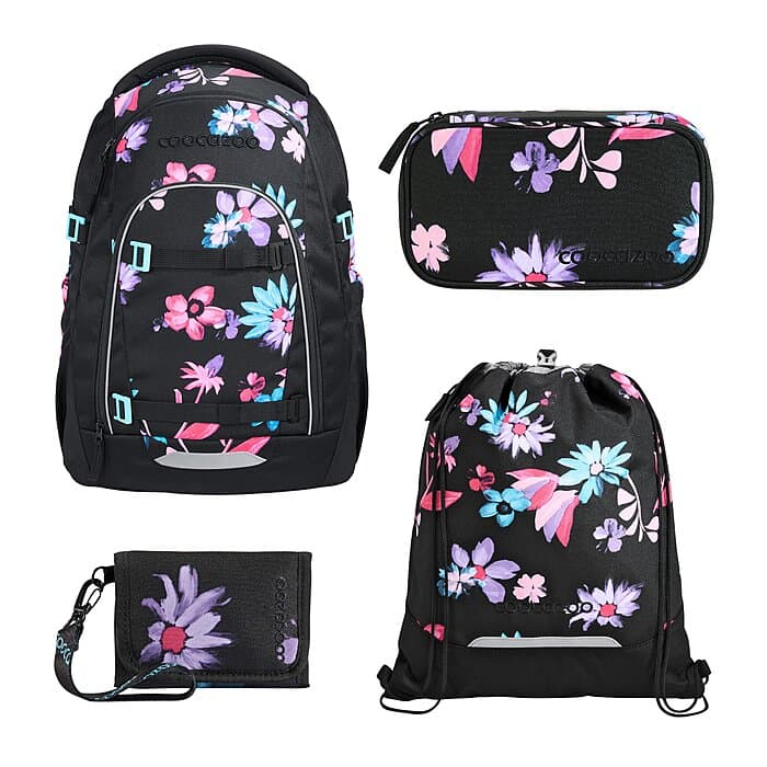 Coocazoo Mate Floral Artnight Schulrucksack Set 4tlg