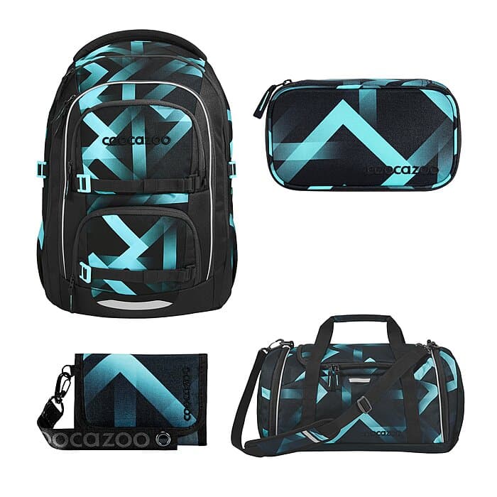 Coocazoo Porter Laser Lights Schulrucksack Set 4tlg