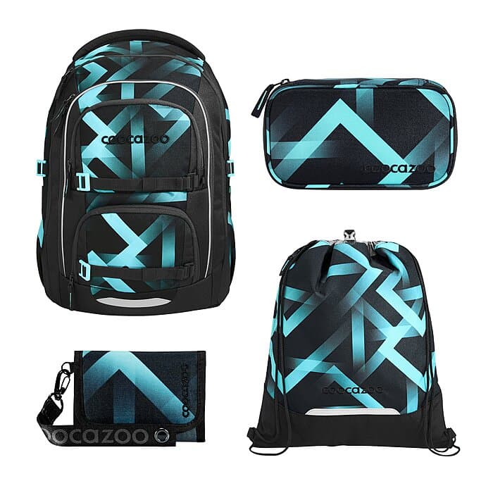 Coocazoo Porter Laser Lights Schulrucksack Set 4tlg