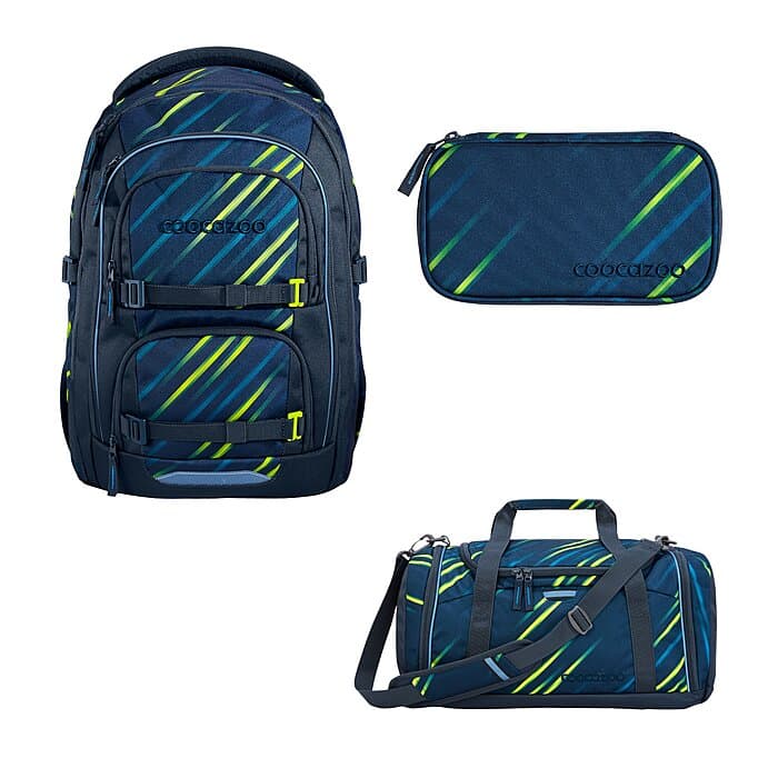 Coocazoo Porter Fast Lime Schulrucksack Set 3tlg