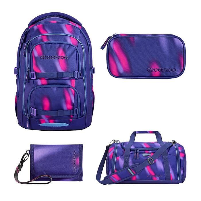 Coocazoo Porter Aurora Glow Schulrucksack Set 4tlg