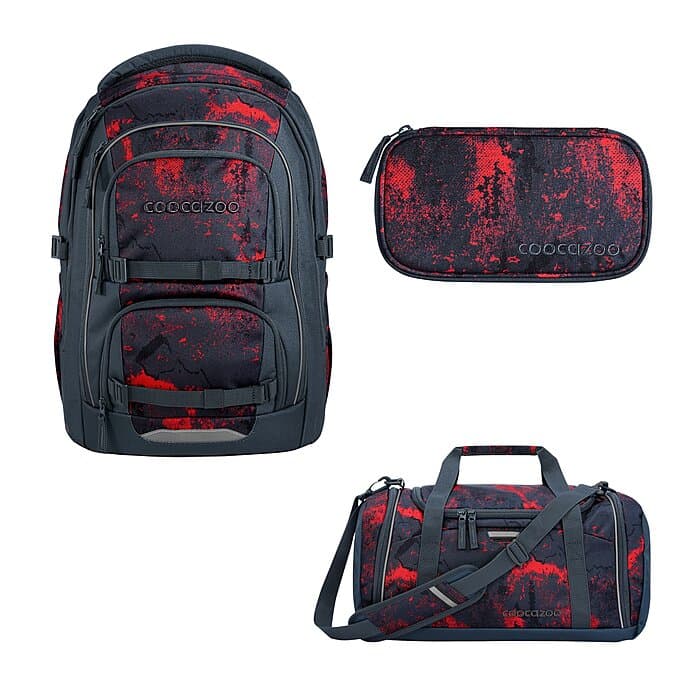 Coocazoo Porter Broken Black Schulrucksack Set 3tlg