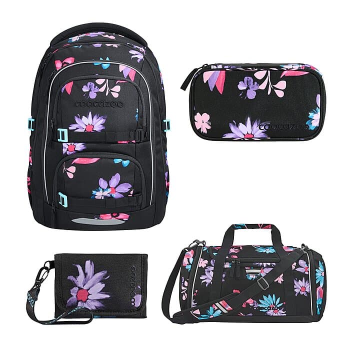 Coocazoo Porter Floral Artnight Schulrucksack Set 4tlg
