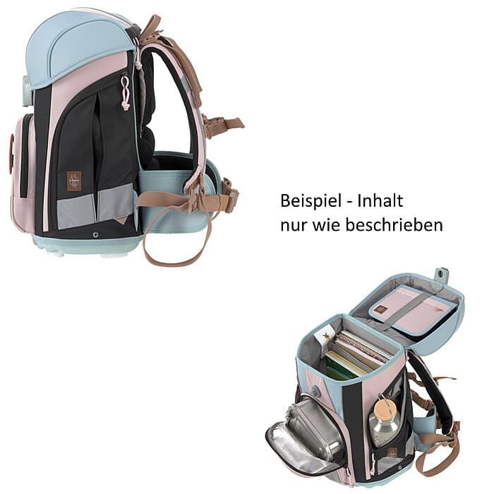 Lässig Boxy Schulranzen-Set Unique rose/blue/black