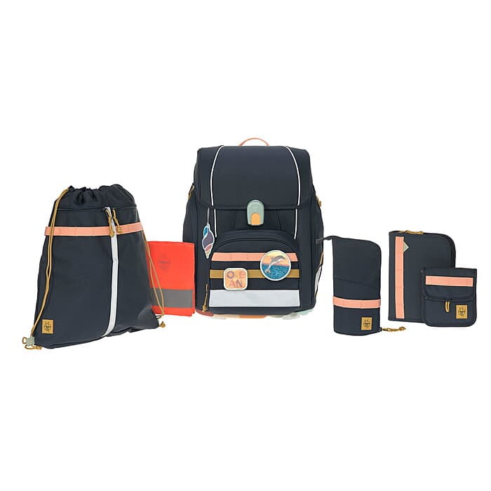 Lässig Boxy Schulranzen-Set Unique dark blue Ocean Edition