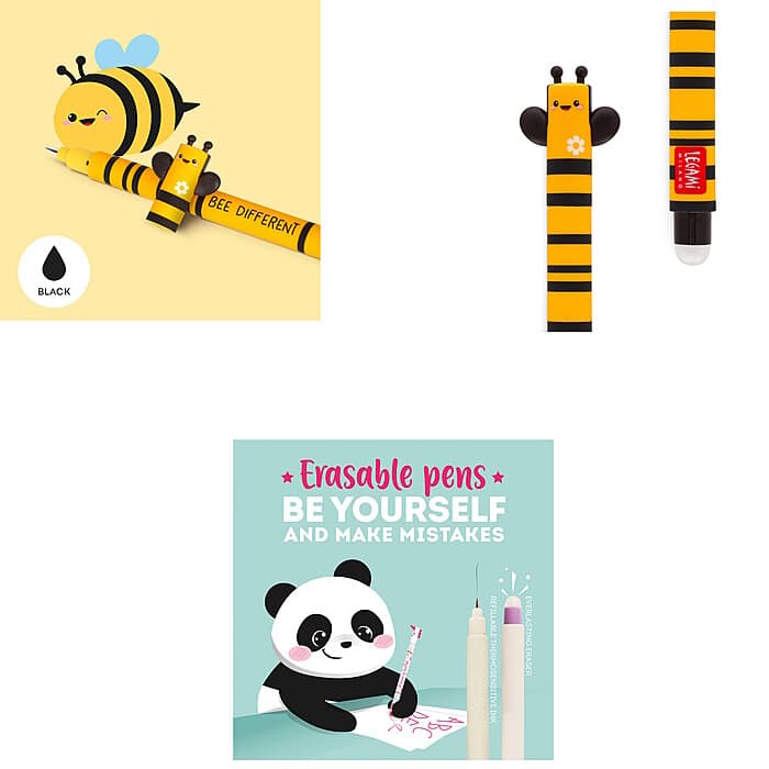 Legami Erasable Gel Pen Bee - Biene - Black INK