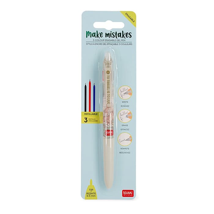 Legami Erasable Gelstift Travel 3-farbig
