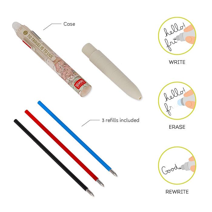 Legami Erasable Gelstift Travel 3-farbig