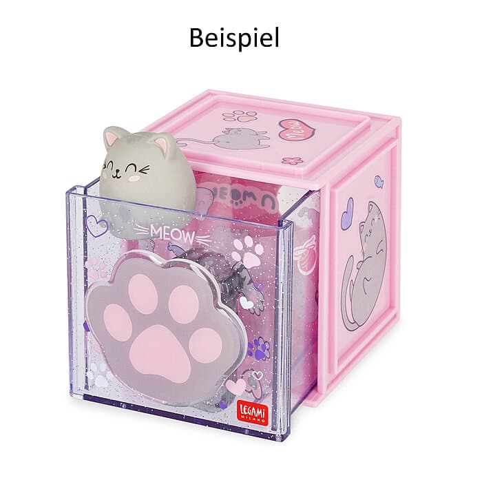 Legami Erweiterbare Schreibtischbox Cutie Cube Kitty