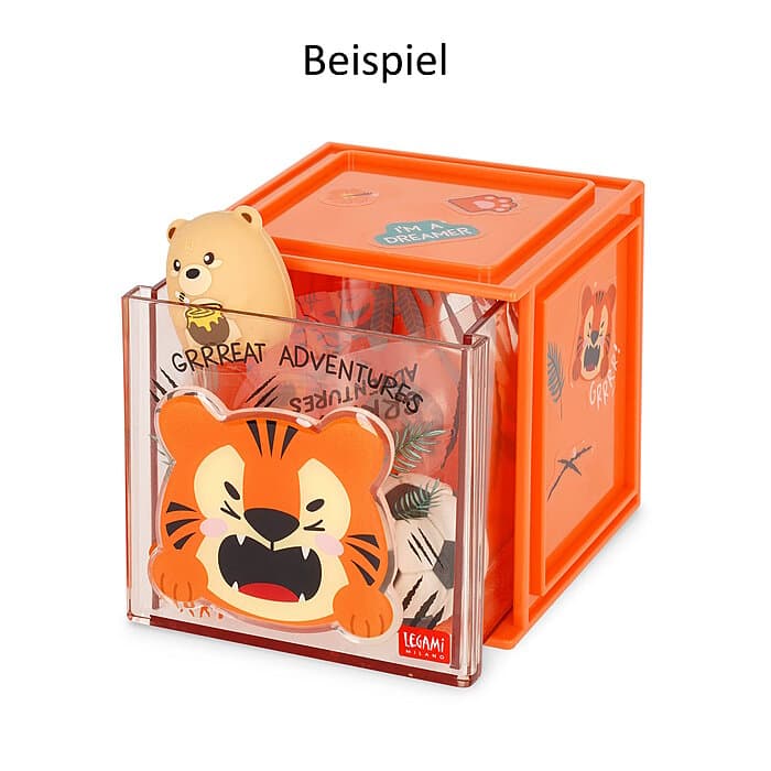 Legami Erweiterbare Schreibtischbox Cutie Cube Tiger