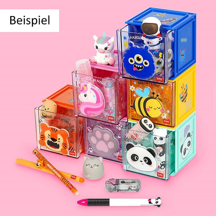 Legami Erweiterbare Schreibtischbox Cutie Cube Tiger