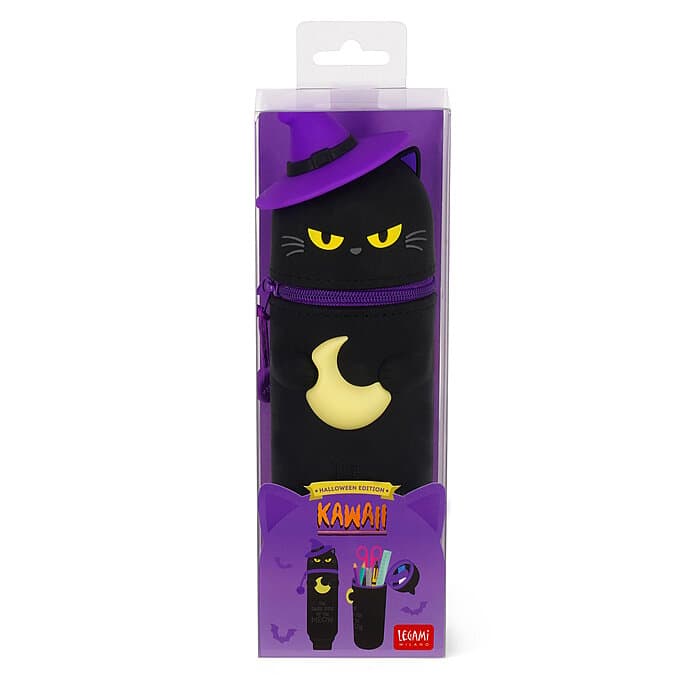 Legami 2in1 Kawaii Black Kitty Silikon Federmäppchen Halloween 2025