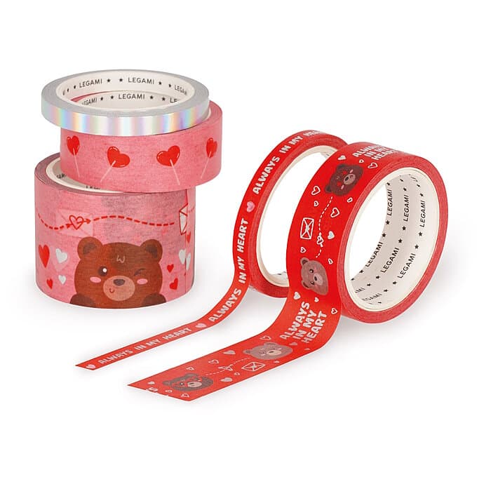 Legami Papierklebebänder TeddyBär 5er Set - Valentin 2026