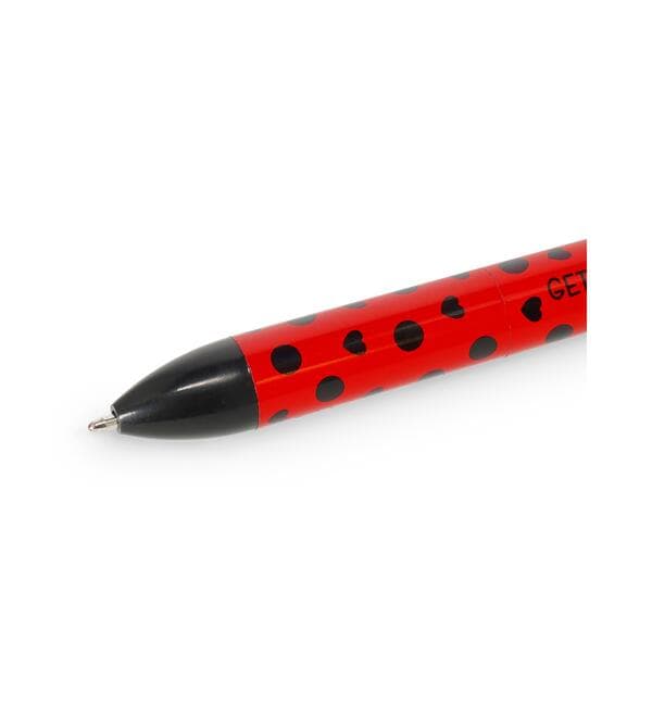 Legami 2 farbiger Kugelschreiber Ladybug - Click&Clack Marienkäfer
