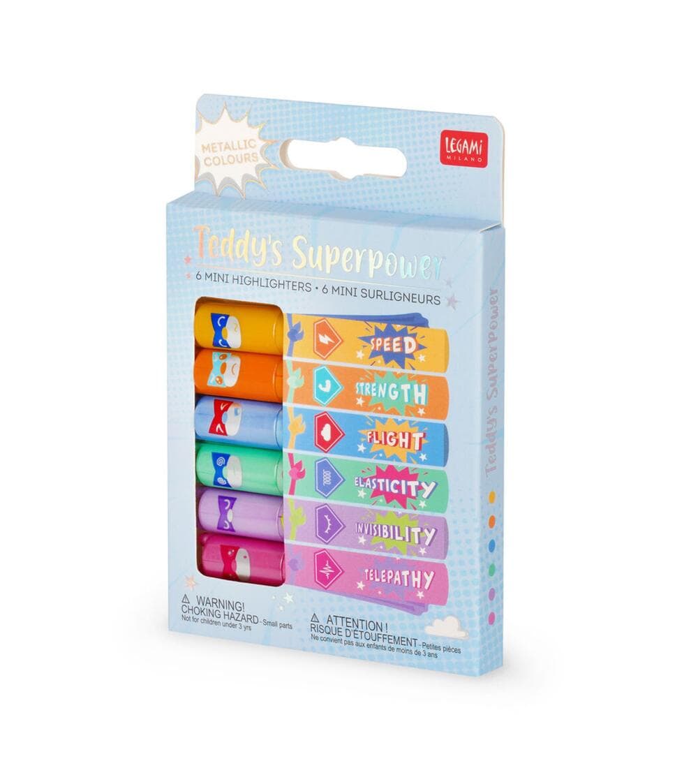 Legami Set mit 6 Mini Textmarkern Teddy Bear