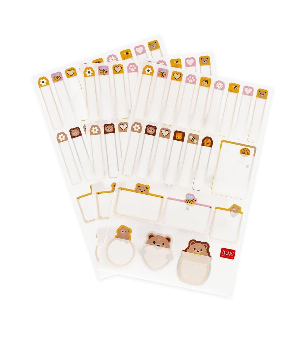Legami Set mit 66 selbstklebenden Etiketten Teddy Bear