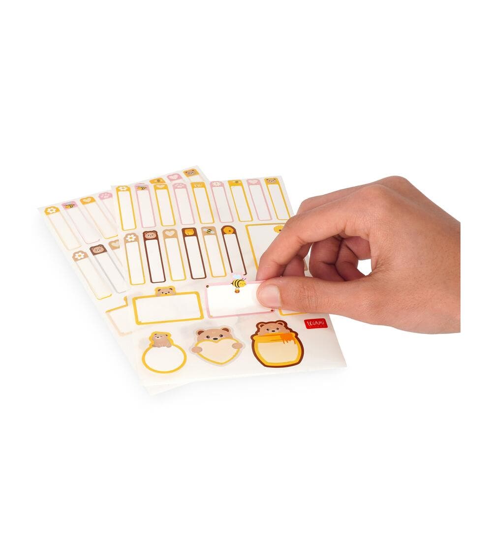 Legami Set mit 66 selbstklebenden Etiketten Teddy Bear