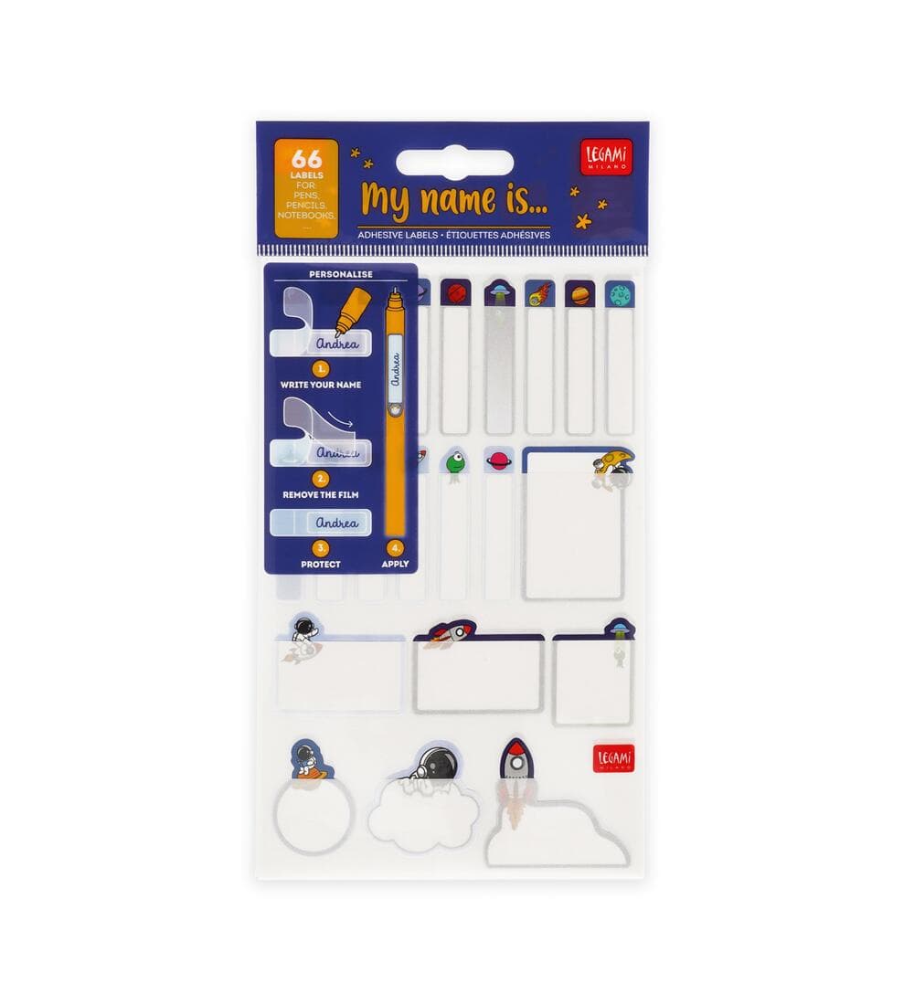 Legami Set mit 66 selbstklebenden Etiketten Space