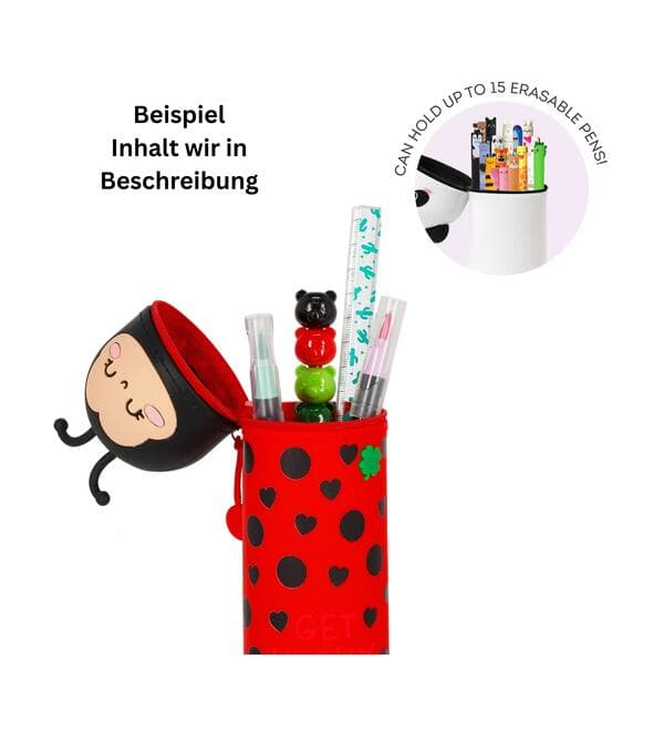 Legami Erasable Gel Pen Ladybug + 2 in 1 Ladybug Mäppchen - Marienkäfer