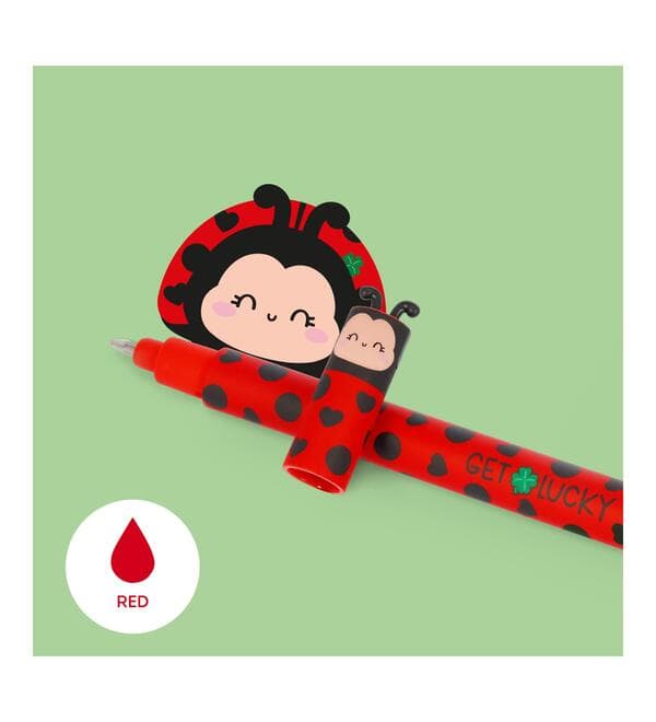 Legami Erasable Gel Pen Ladybug + 2 in 1 Ladybug Mäppchen - Marienkäfer