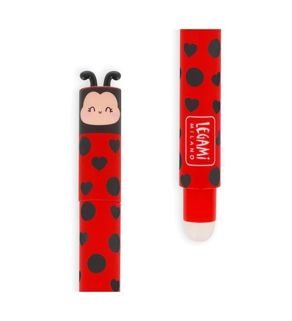Legami Erasable Gel Pen Ladybug + 2 in 1 Ladybug Mäppchen - Marienkäfer