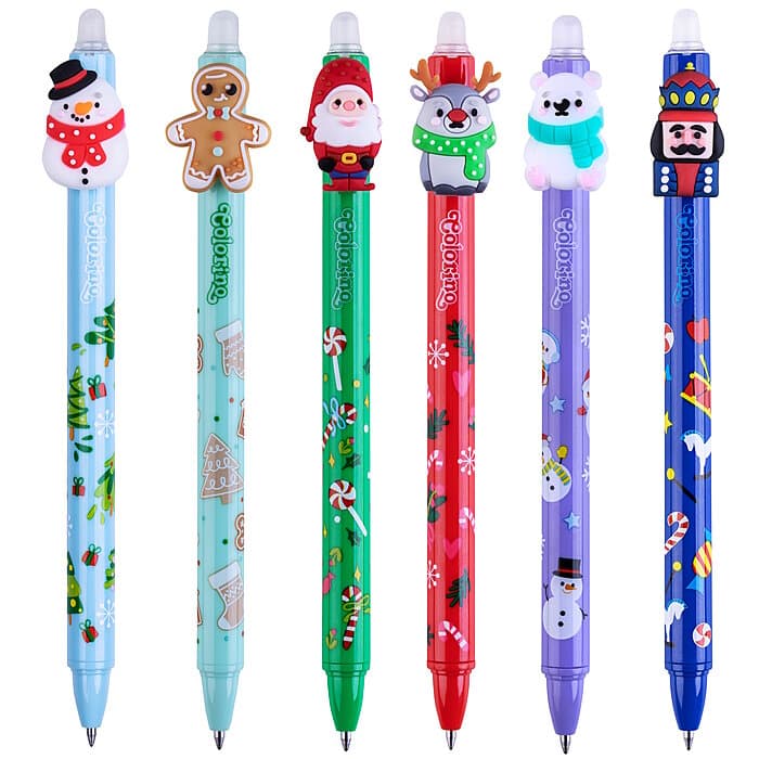 Colorino Erasable Gel Pens Weihnachten 6er Set