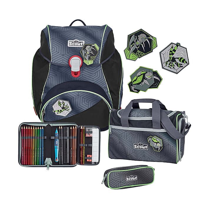 Scout Alpha Superflash Black Spider 4tlg. Schulranzenset