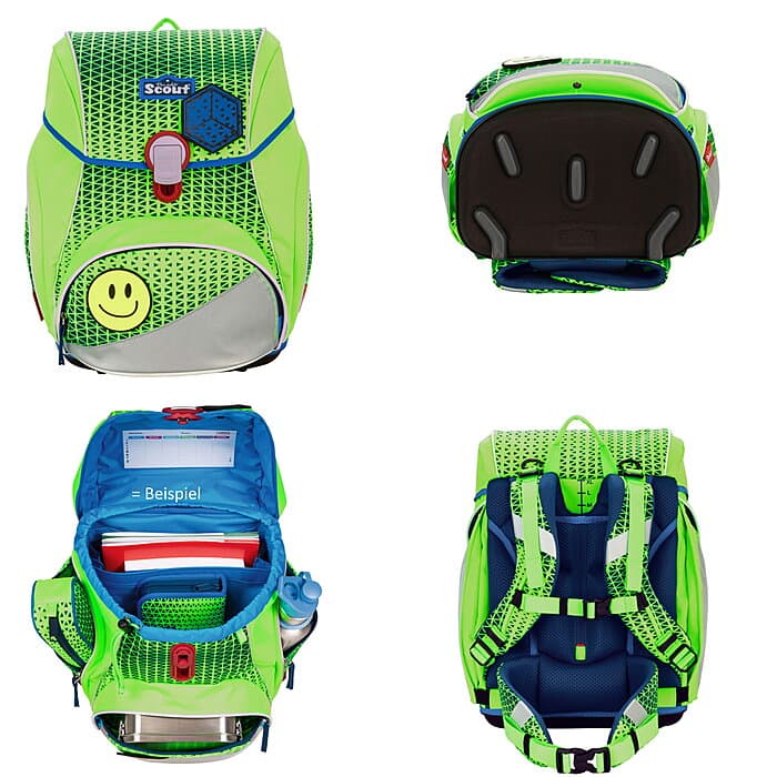 Scout Alpha DIN Green Gecko Schulranzen-Set