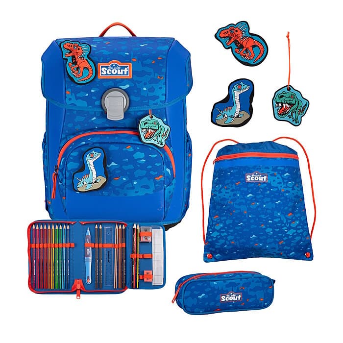 Scout Neo Blue Dino Schulranzensetset