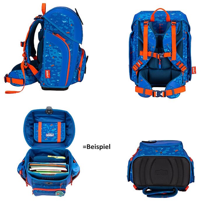 Scout Genius Blue Dino Schulranzensetset
