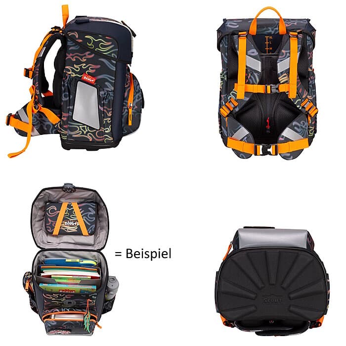 Scout Neo Flames Exklusiv Edition Safety Light Schulranzen Set