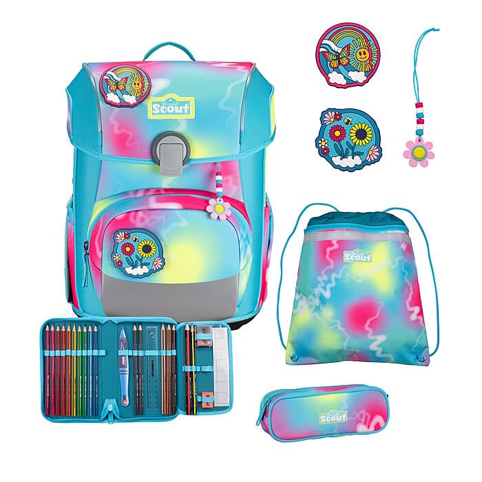 Scout Neo Happy Rainbow Exkl Edition Safety Light Schulranzen Set
