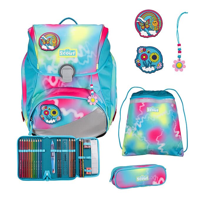 Scout Alpha Happy Rainbow Exkl Edition Safety Light Schulranzen Set