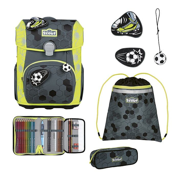 Scout Neo Superflash Extreme Schulranzen Set Soccer Star 5-teilig
