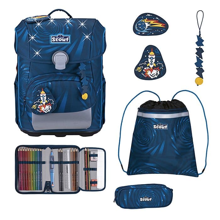 Scout Neo LED Schulranzen Set Rocket Rider 5-teilig