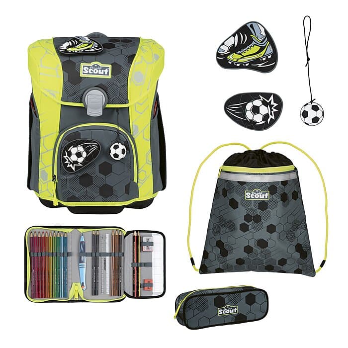Scout Micro Schulranzen Set Superflash Extreme Soccer Star 5-teilig