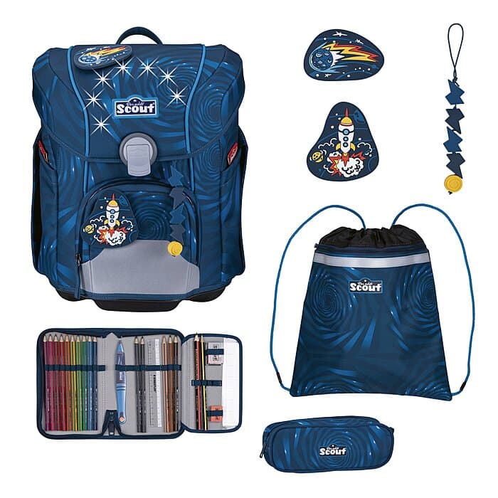 Scout Micro Schulranzen Set LED Rocket Rider 5-teilig
