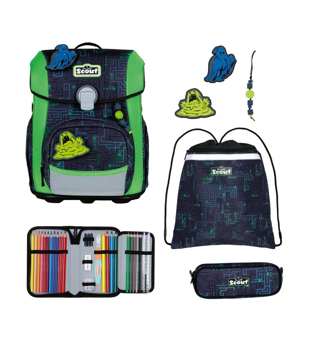 Scout Neo Schulranzen Set Monster Labyrinth 5-teilig