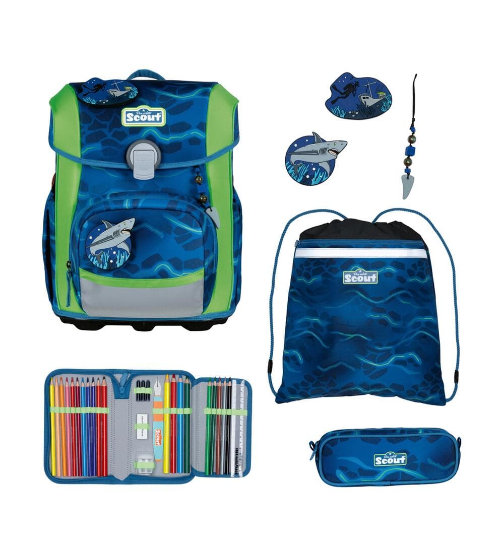 Scout Neo Schulranzen Set Shark Zone 5-teilig