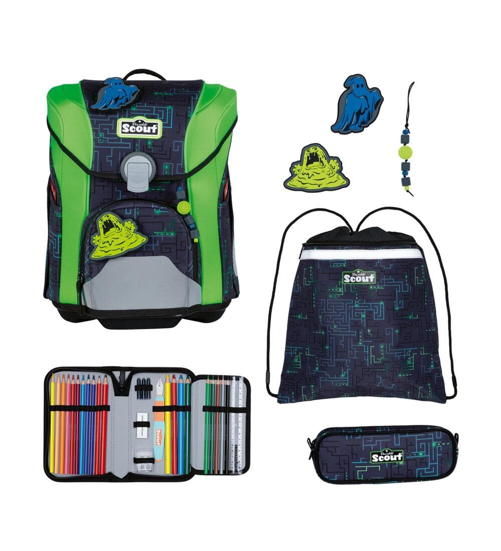 Scout Micro Schulranzen Set Monster Labyrinth 5-teilig