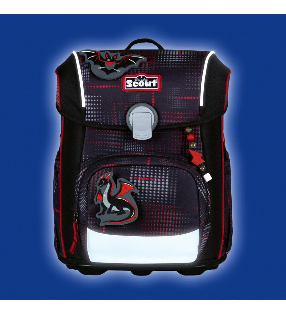 Scout Neo Safety Light Schulranzen Set Night Shadow 5-teilig