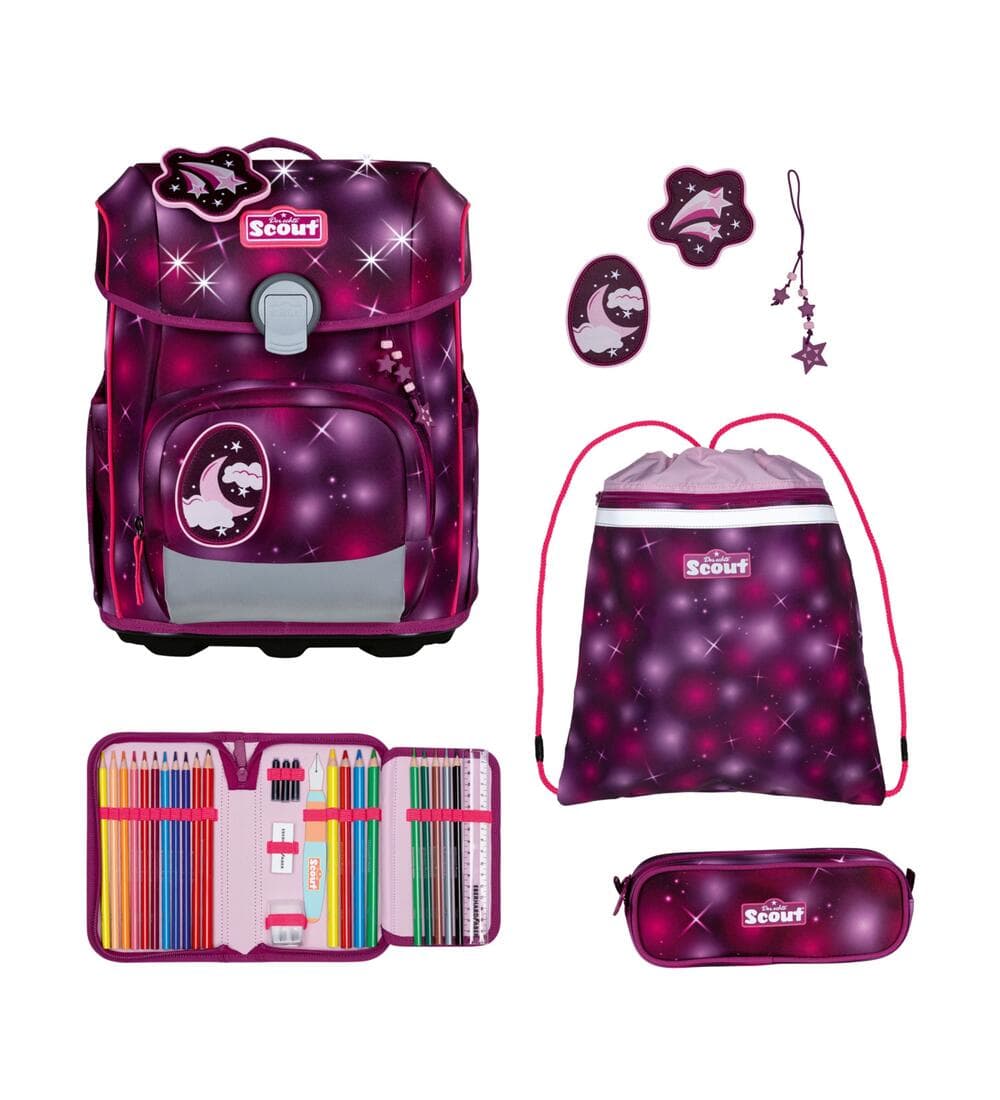 Scout Neo LED Schulranzen Set Pink Stardust 5-teilig