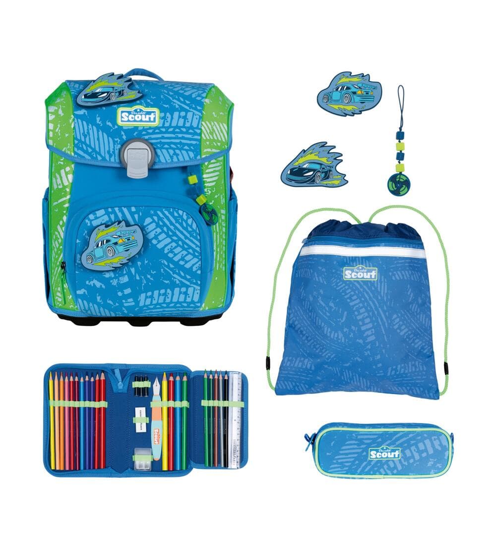 Scout Neo Superflash Extreme Schulranzen Set Power Drift 5-teilig