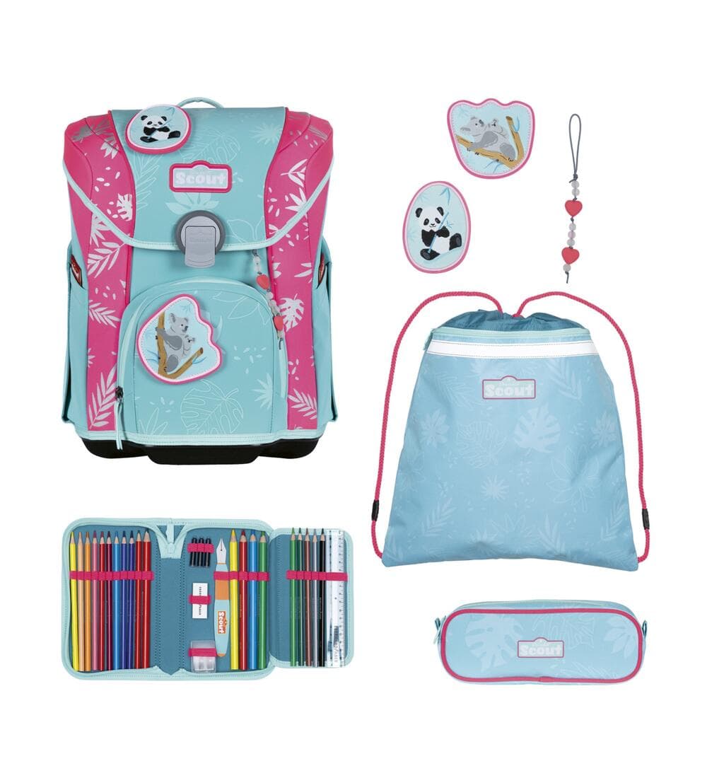 Scout Micro Superflash Extreme Schulranzen Set Tropic Friends 5tlg.