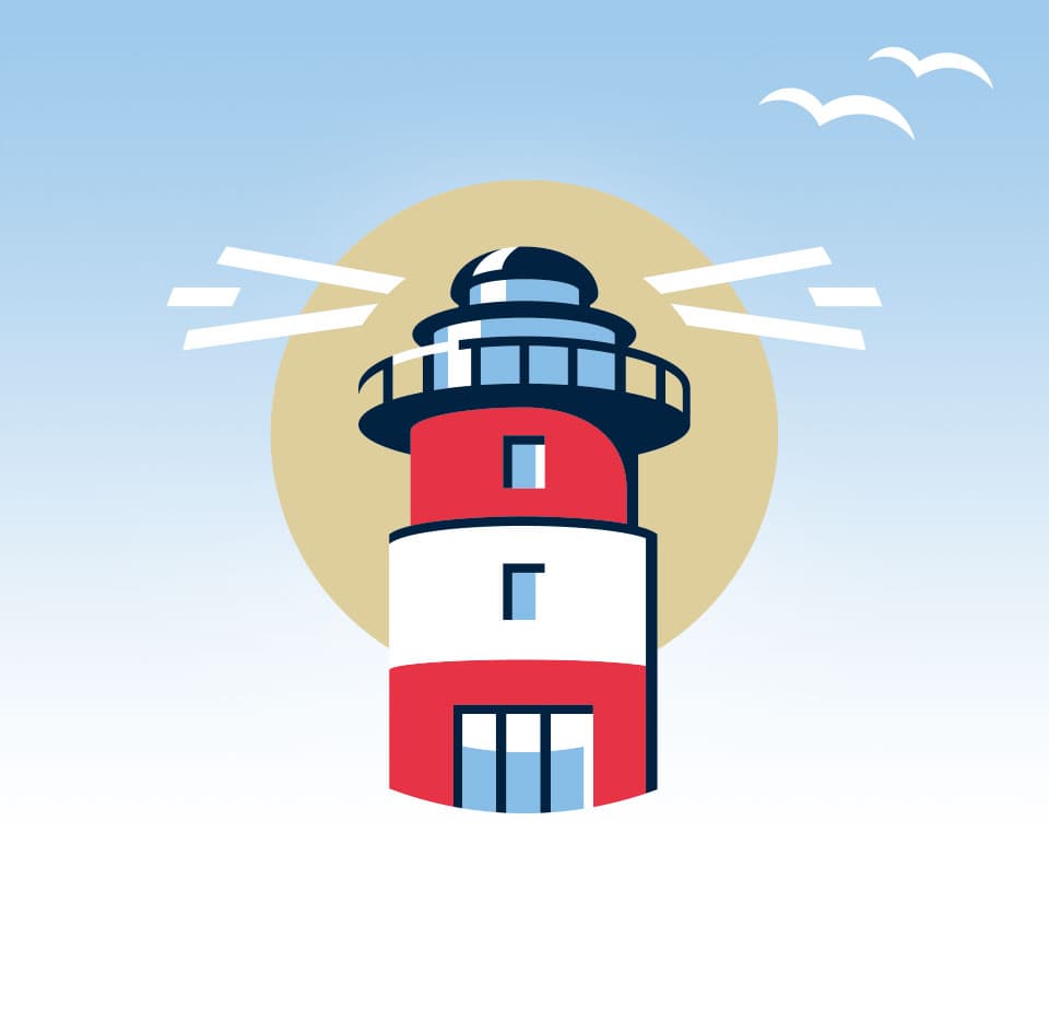 Illustration eines Leuchtturms
