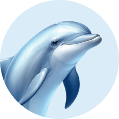 Icon, das einen Delfin zeigt